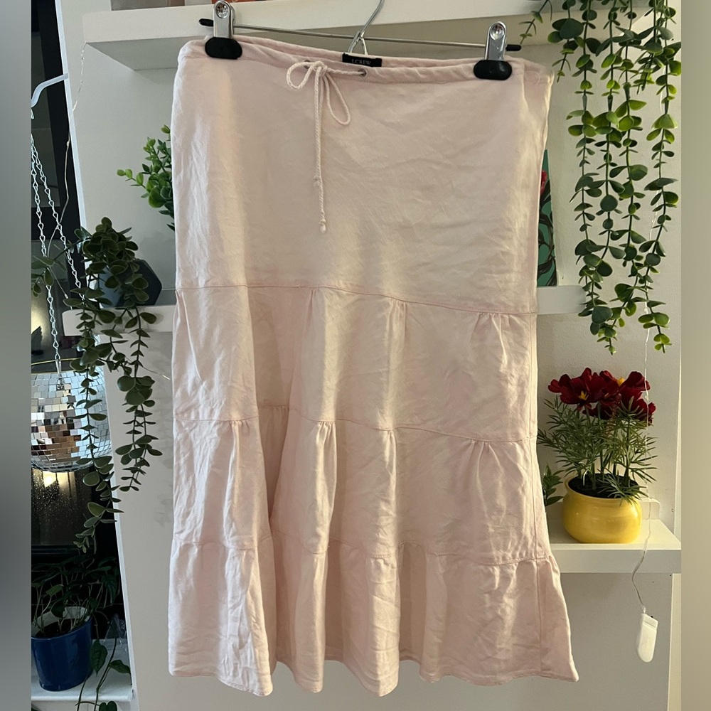 J. Crew Blush Tiered Knee-Length Skirt